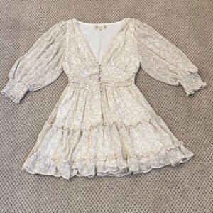 Altar'd State Beige Floral Mini Dress